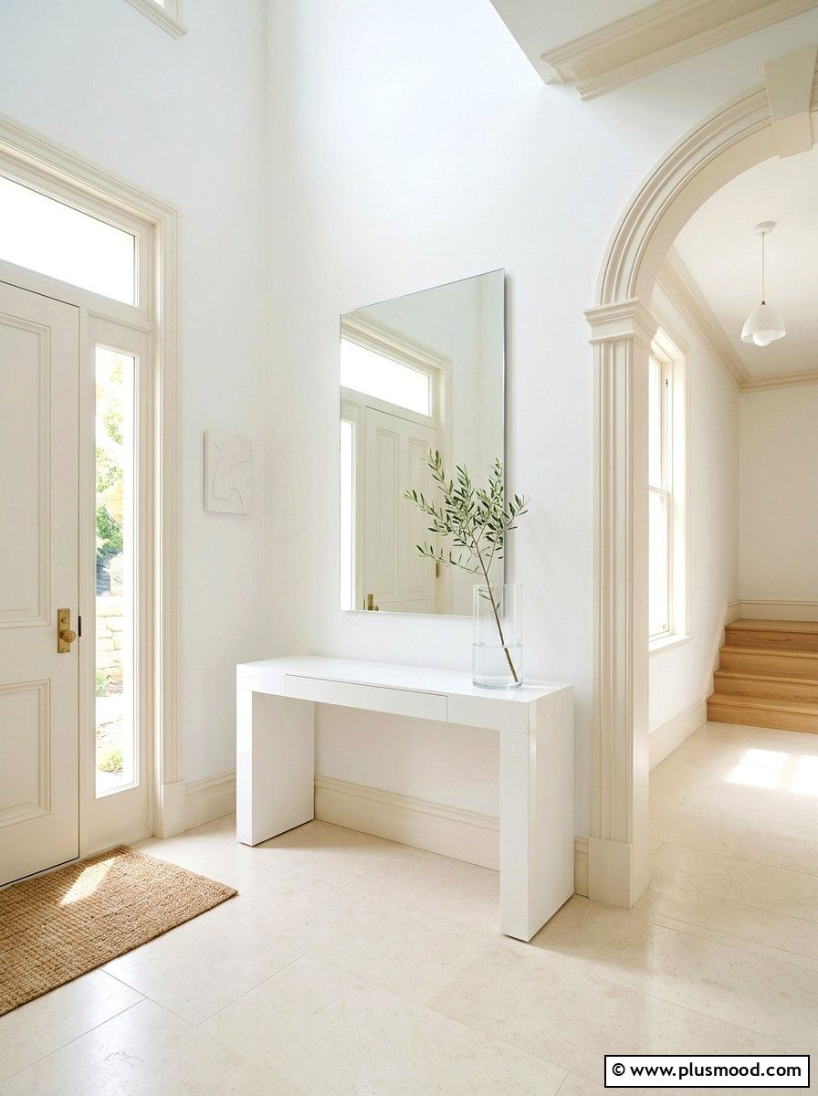 Minimalist all white summer foyer - 25 summer entryway decor ideas