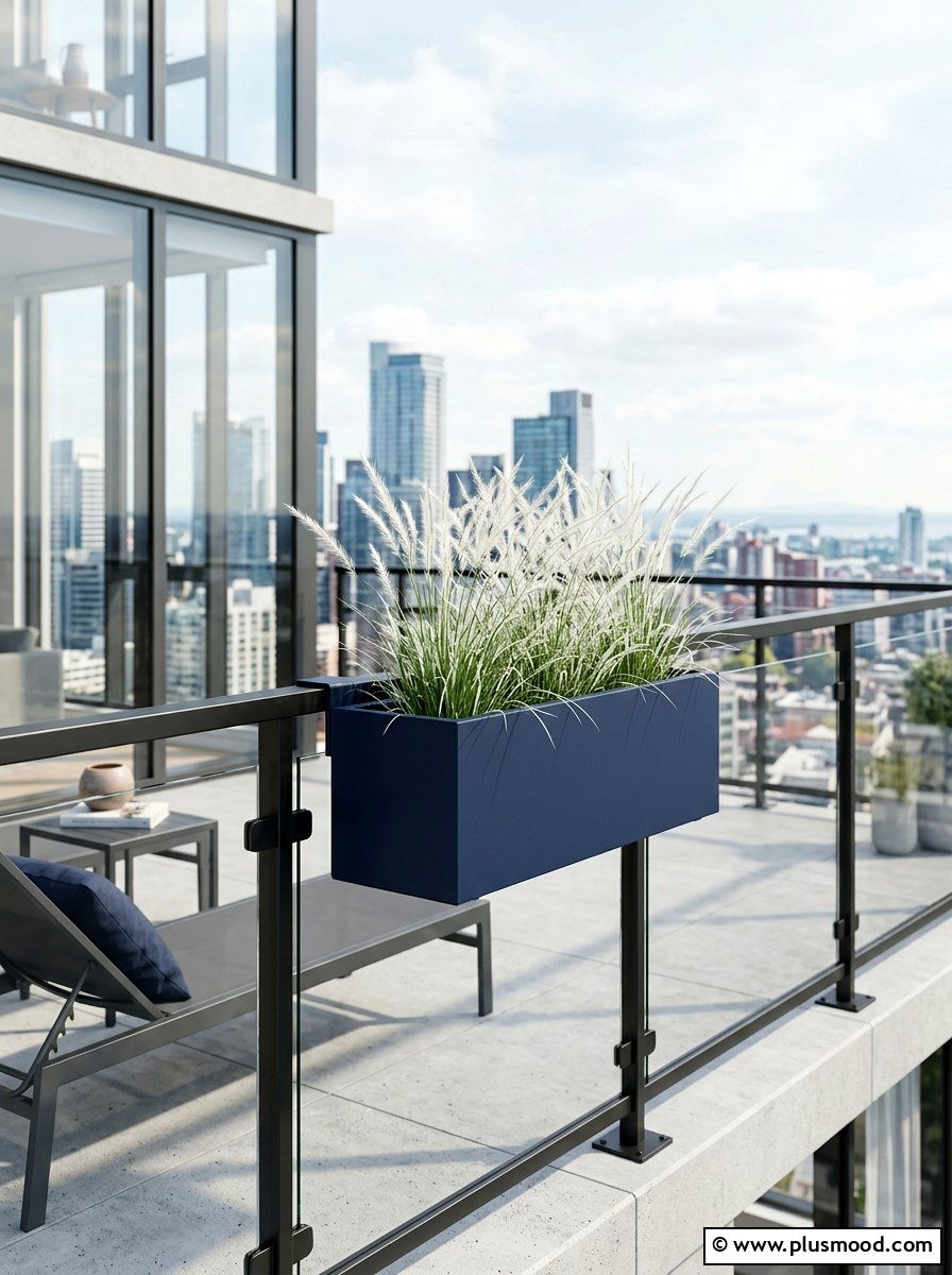 Minimalist metal railing planter - 25 summer railing planter ideas