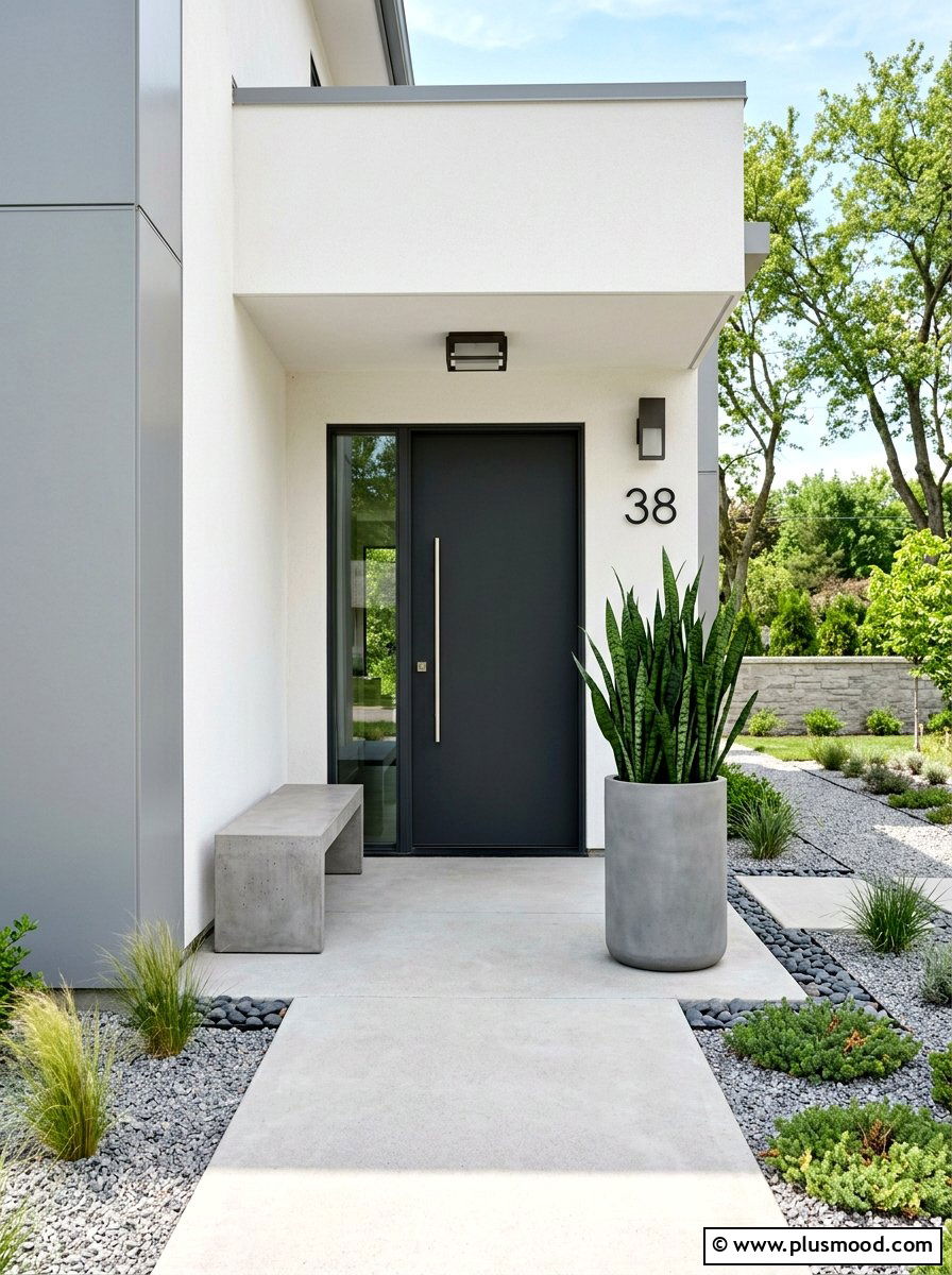 Minimalist neutral front entry