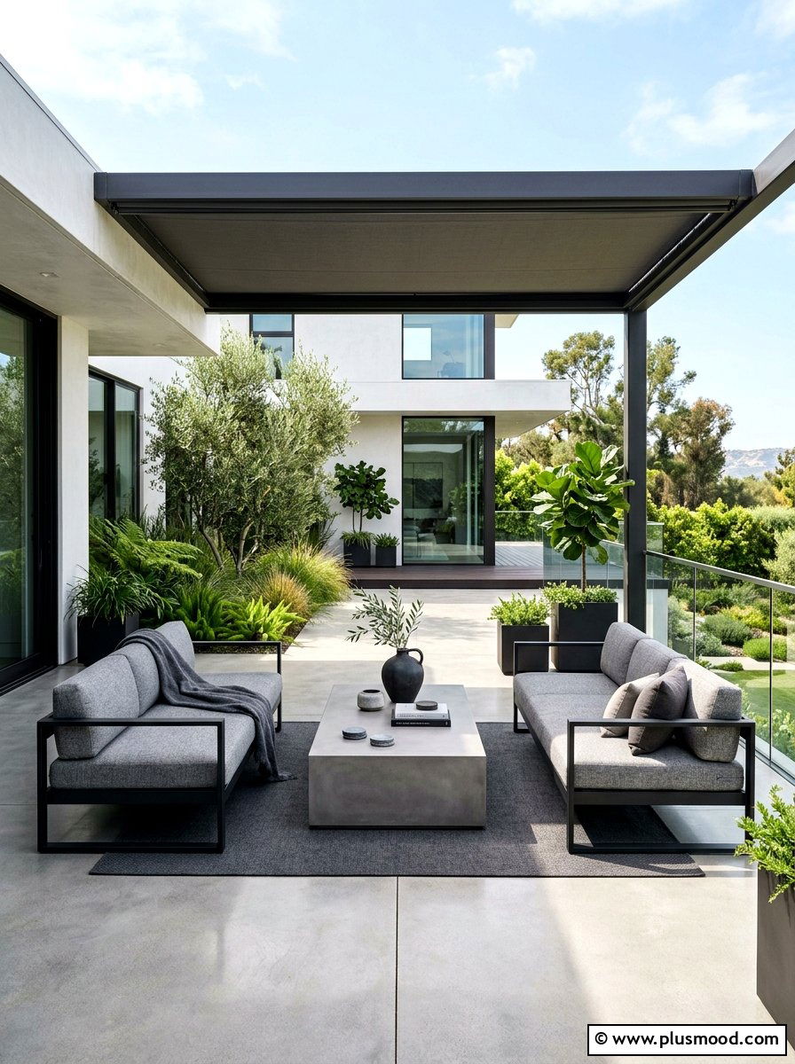 Minimalist outdoor lounge - 25 summer patio lounge ideas