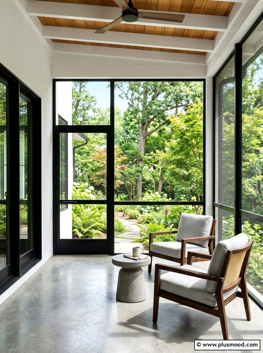 Minimalist screened porch - 25 summer screened front porch ideas