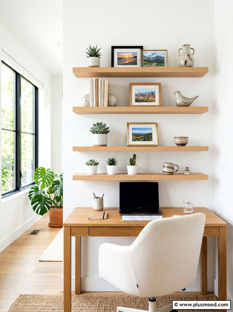 Minimalist wall shelving - 25 simple summer decorating ideas