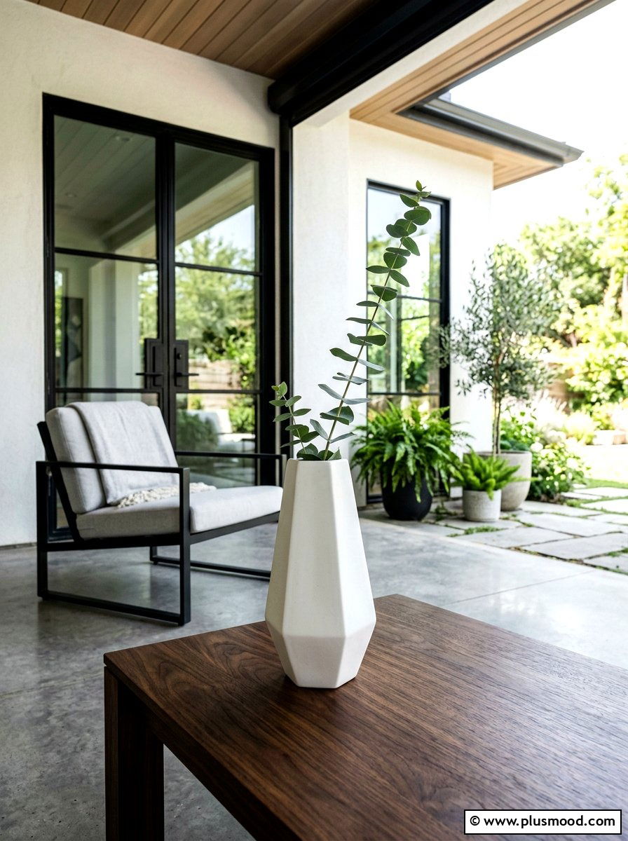 Minimalist white ceramic vase decor - 25 summer porch table decor ideas