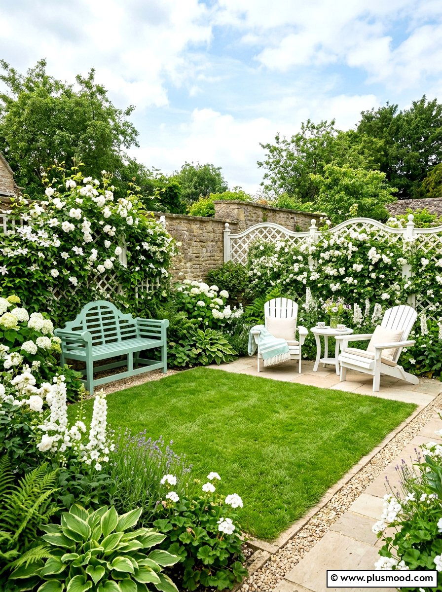 Mint Green And White Small Lawn - 25 small backyard ideas with color scheme