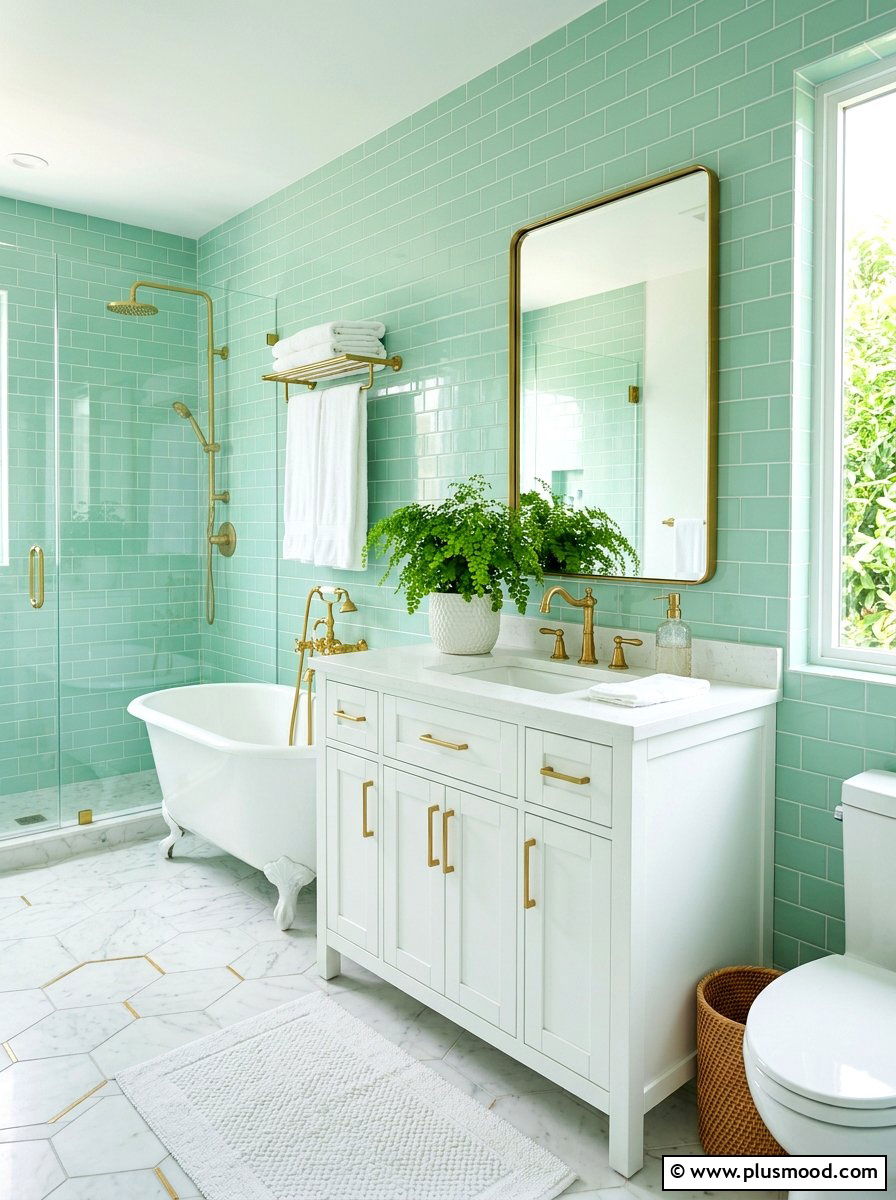 Mint Green Bathroom - 25 summer colorful decor ideas