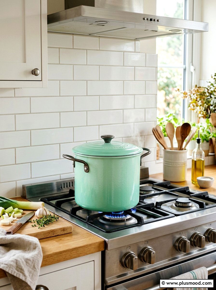 Mint Green Enamel Stock Pot - 25 summer kitchen accessories ideas