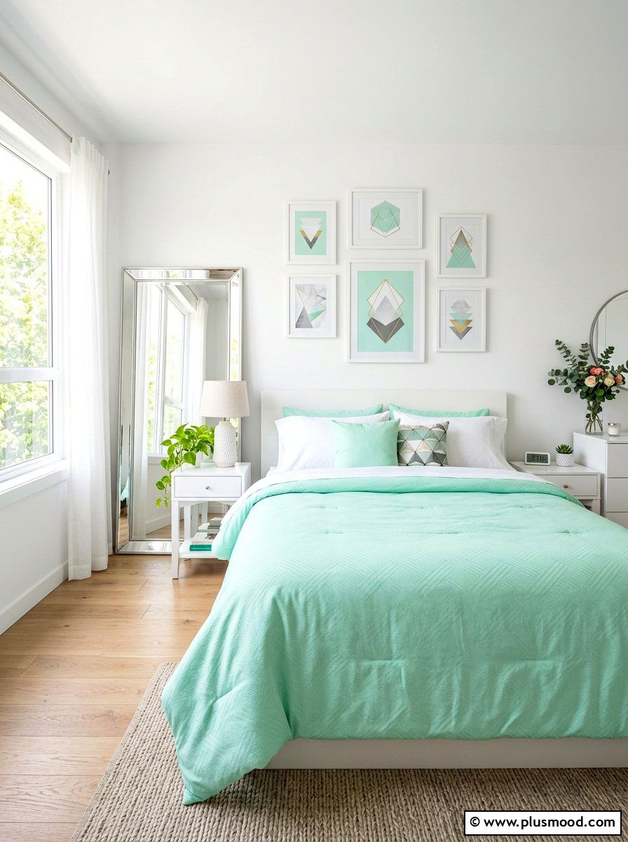 Mint Green Lightweight Comforter - 25 summer bedding color ideas