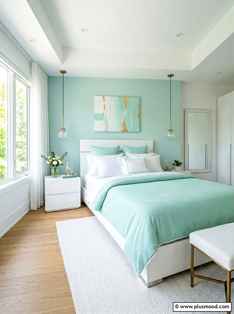 Mint Green Summer Duvet - 25 summer duvet styling ideas