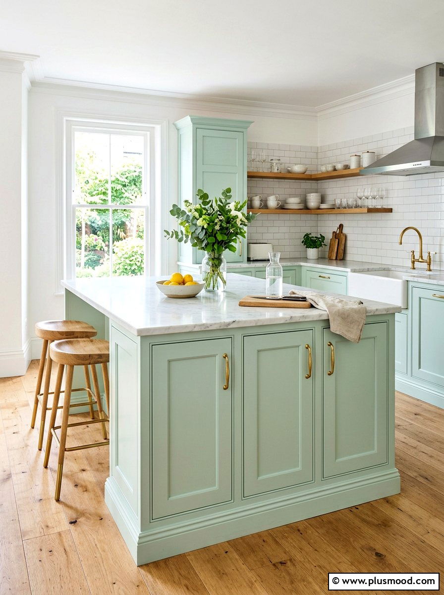 Mint green cabinet - 25 fresh summer kitchen decor ideas