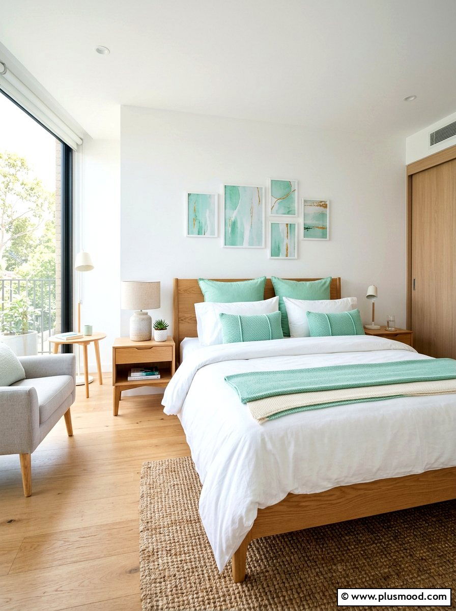 Mint green pillows - 25 summer pillow ideas for bedroom