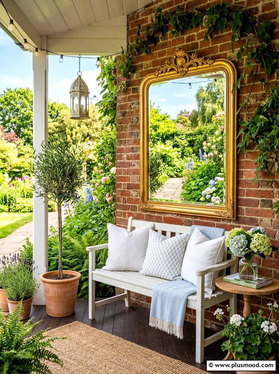 Mirror Accent Porch - 25 summer porch ideas for small spaces