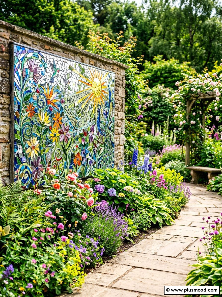Mirror Mosaic Wall Art - 25 small backyard ideas with mirror