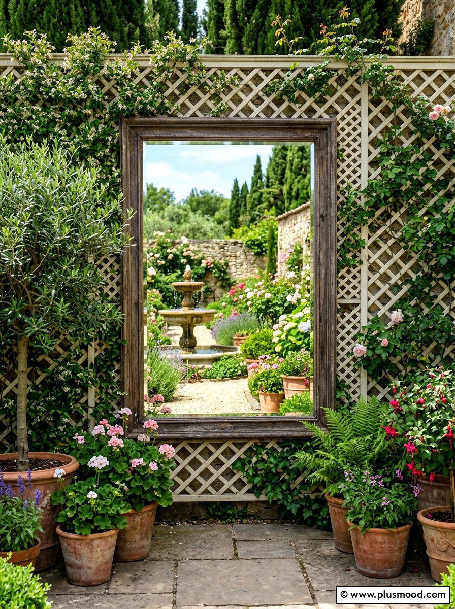 Mirror On Lattice - 25 small backyard ideas with lattice