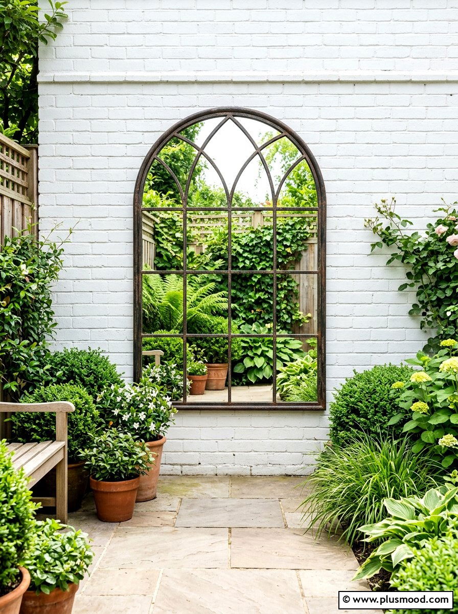 Mirror On Outdoor Wall - 25 small backyard ideas for apartments