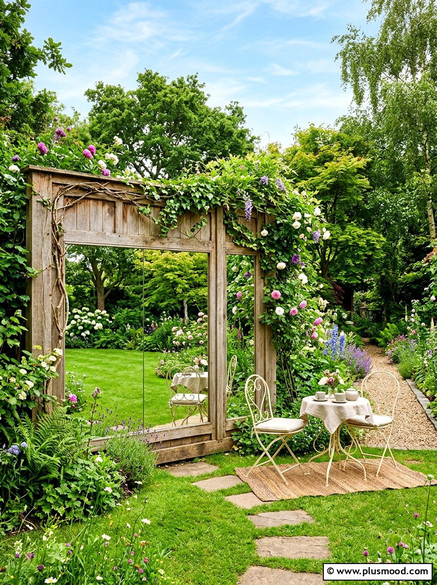 Mirror Privacy Wall - 25 small backyard ideas with privacy fence