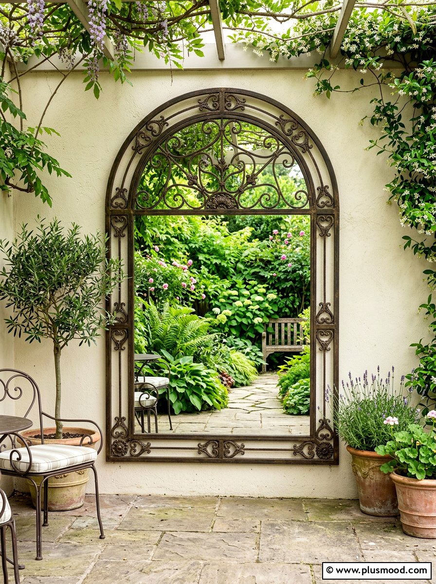 Mirror Wall Panel - 25 summer patio ideas for small spaces