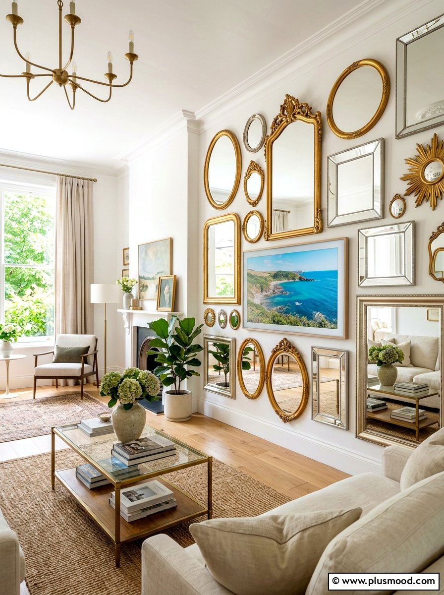 Mirror gallery tv wall - 25 summer TV wall decor ideas