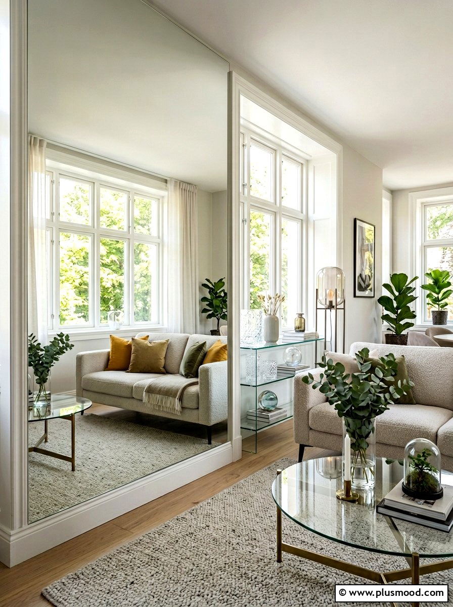Mirror living room - 25 small summer living room ideas