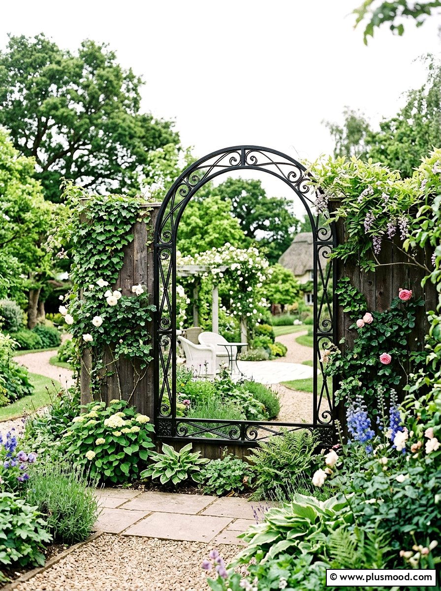 Mirrored Garden Wall - 25 small backyard ideas for townhomes