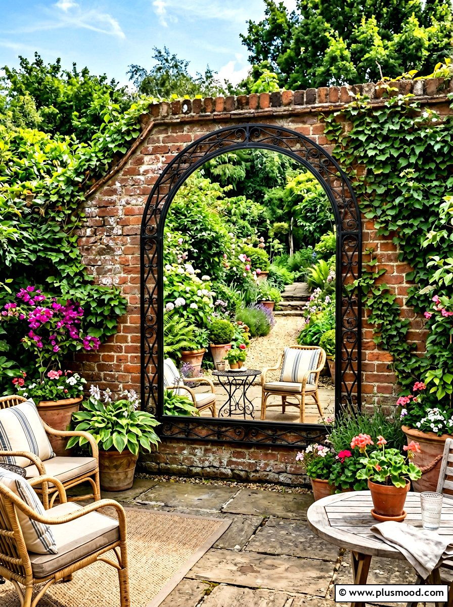 Mirrored Patio Wall - 25 summer small patio ideas
