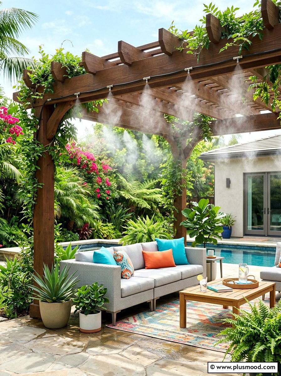 Misting Cooling System - 25 summer patio party ideas
