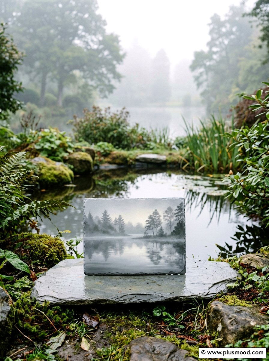 Misty Lake Morning - 25 painted rock ideas with landscapes