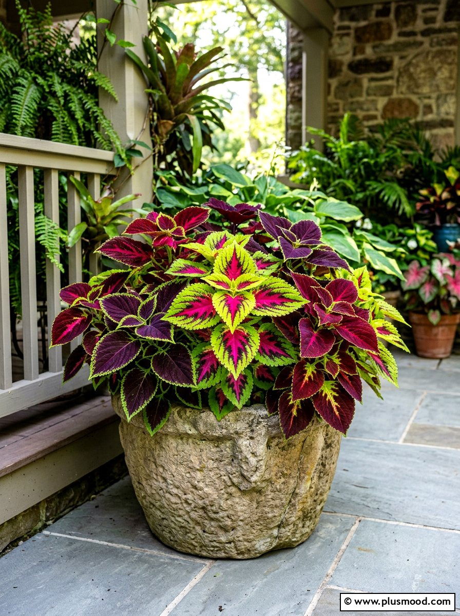Mixed Coleus Arrangement - 25 late summer porch planter ideas