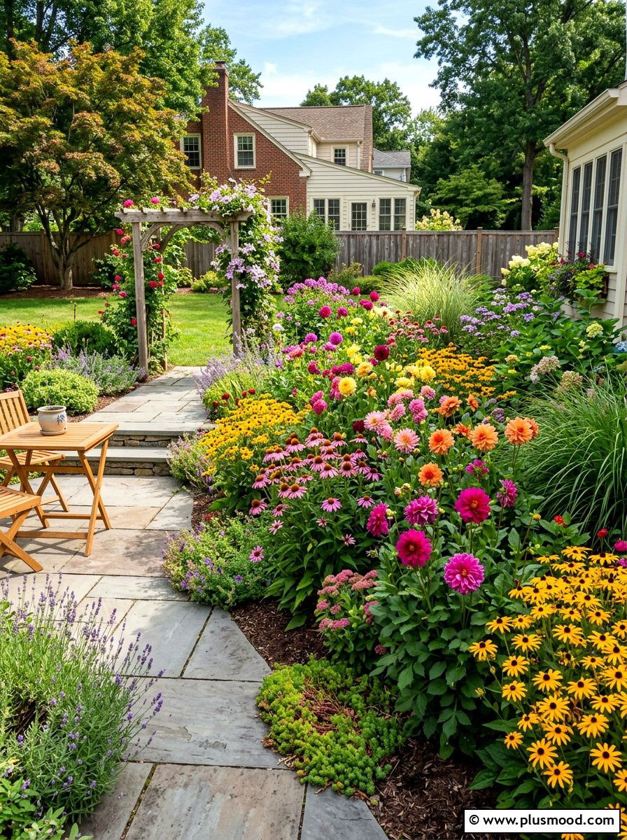Mixed Dahlia Perennial Garden - 25 summer dahlia garden ideas
