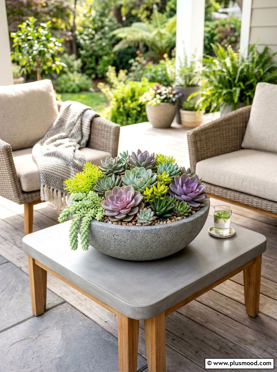 Mixed Succulent Porch Bowl