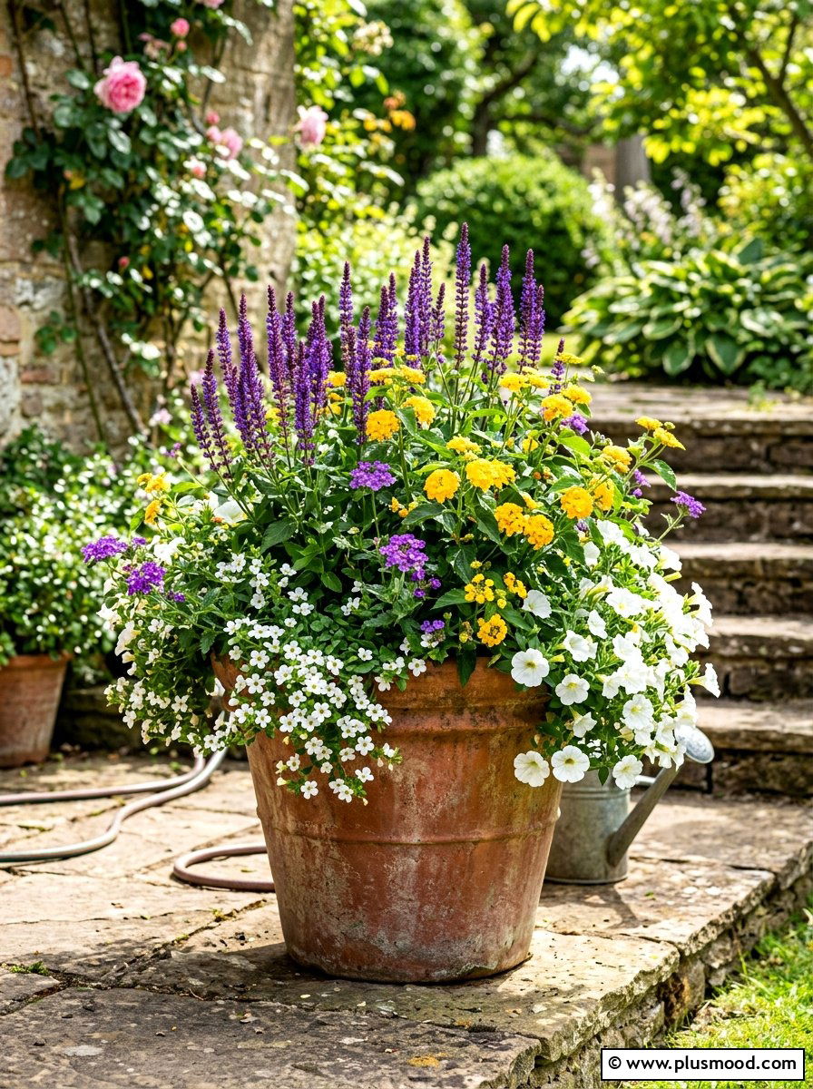Mixed Summer Flower Container - 25 summer front door planter ideas