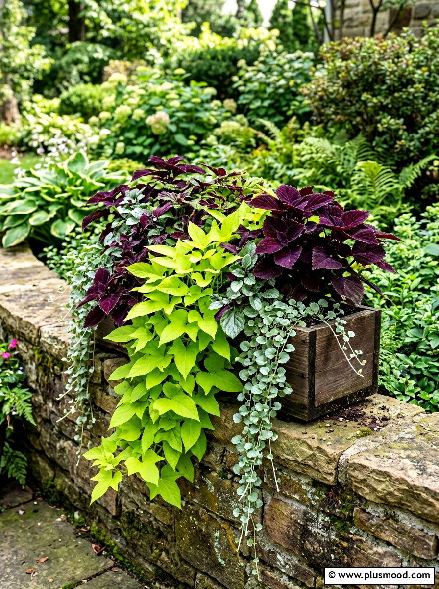 Mixed foliage box - 25 summer planter box ideas