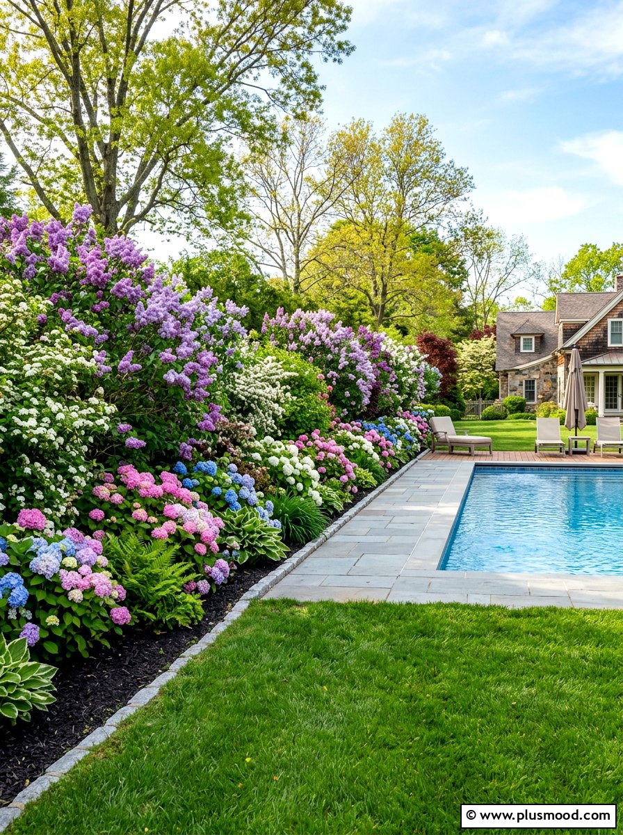 Mixed shrub border - 25 pool landscaping ideas for privacy screen