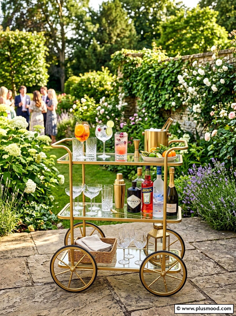 Mobile Bar Cart - 25 summer cookout setup ideas
