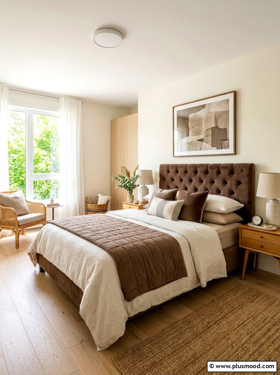 Mocha Brown Summer Bedroom - 25 summer bedroom makeover ideas