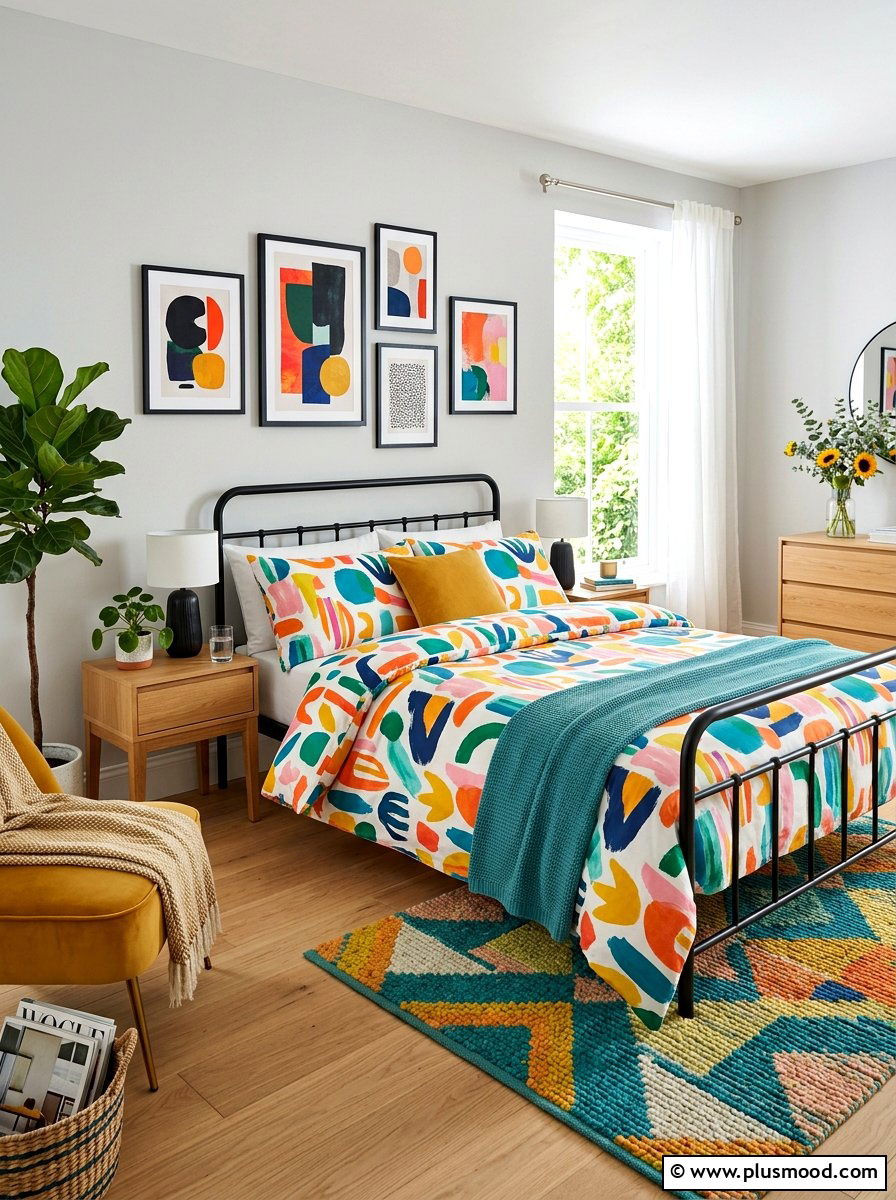 Modern Abstract Summer Duvet - 25 summer duvet styling ideas