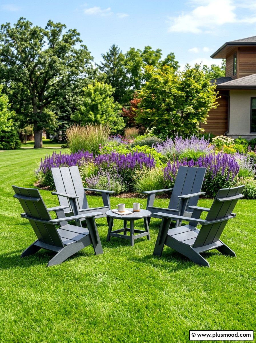 Modern Adirondack Chair Set - 25 summer backyard lounge ideas