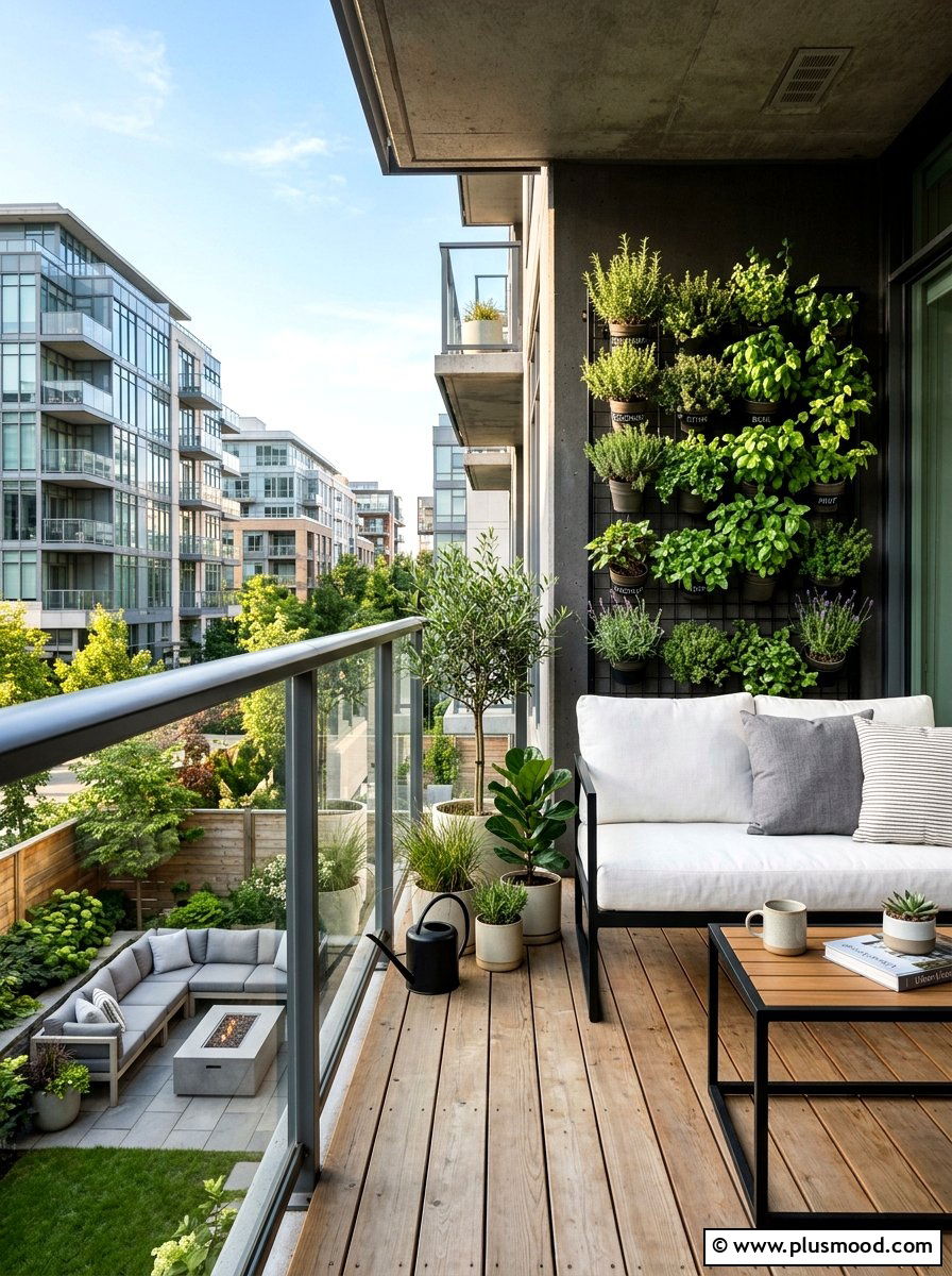 Modern Apartment Balcony Seating - 25 small backyard ideas with outdoor sofa