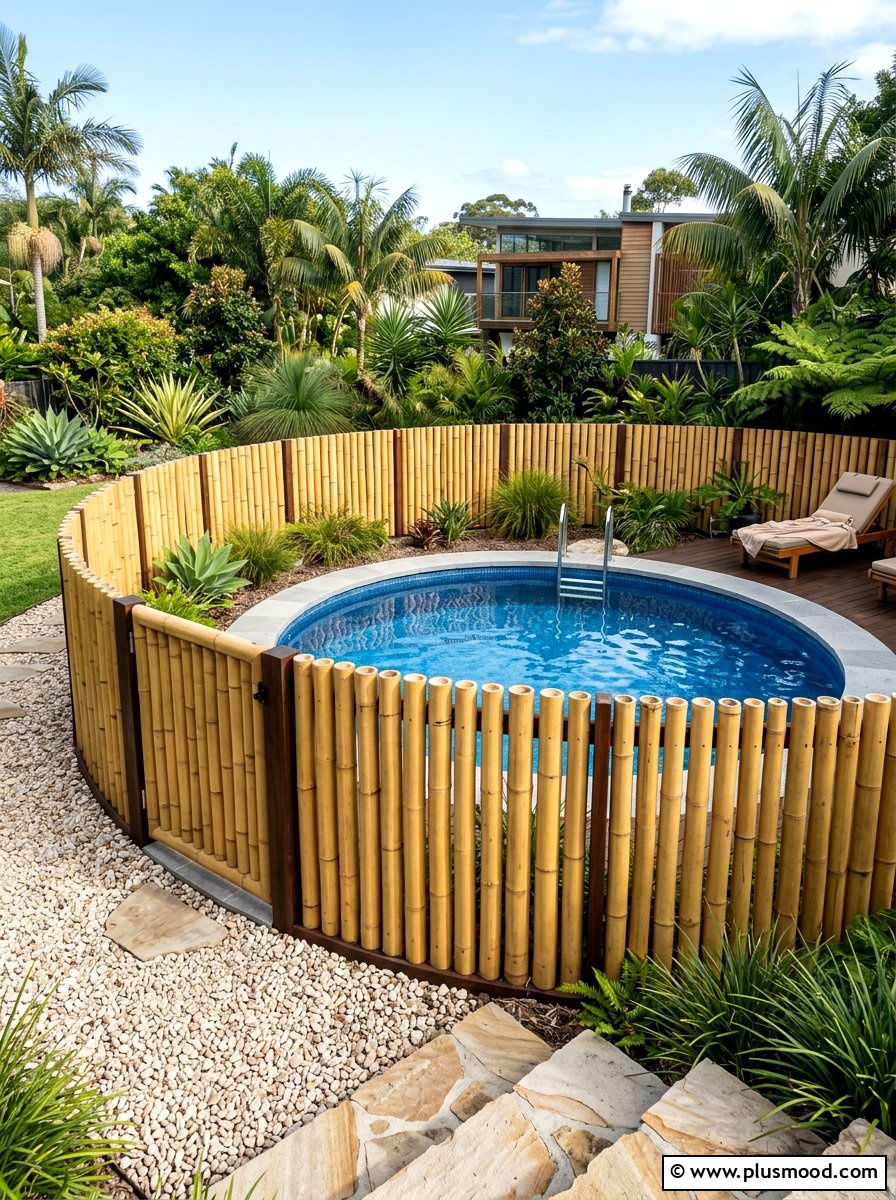 Modern Bamboo Pool Fence - 25 pool landscaping ideas with bamboo