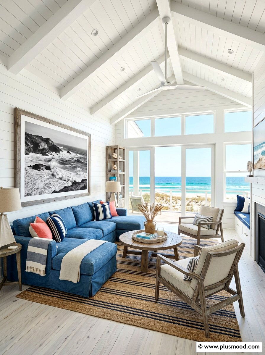 Modern Beach House Living Room - 25 bright summer living room ideas