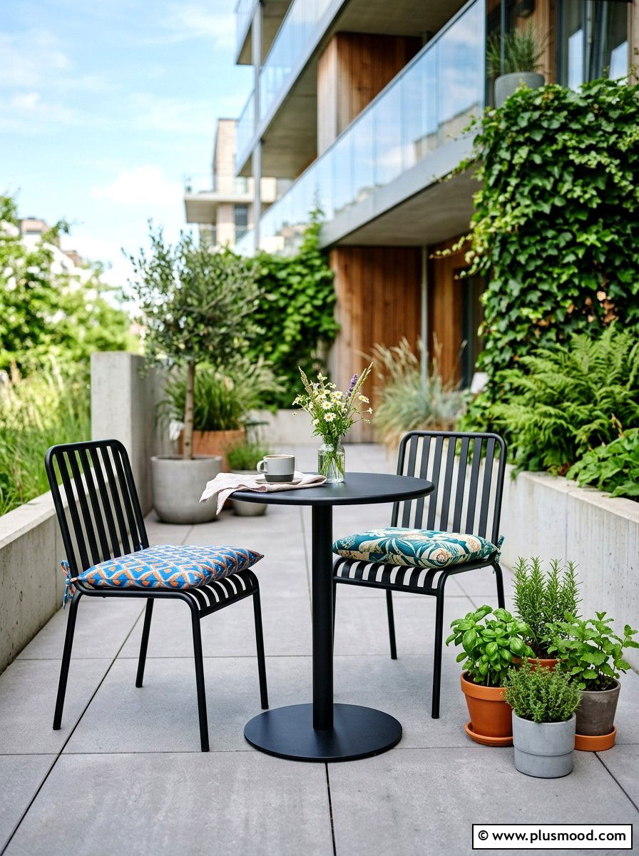 Modern Bistro Set - 25 small backyard ideas for relaxing