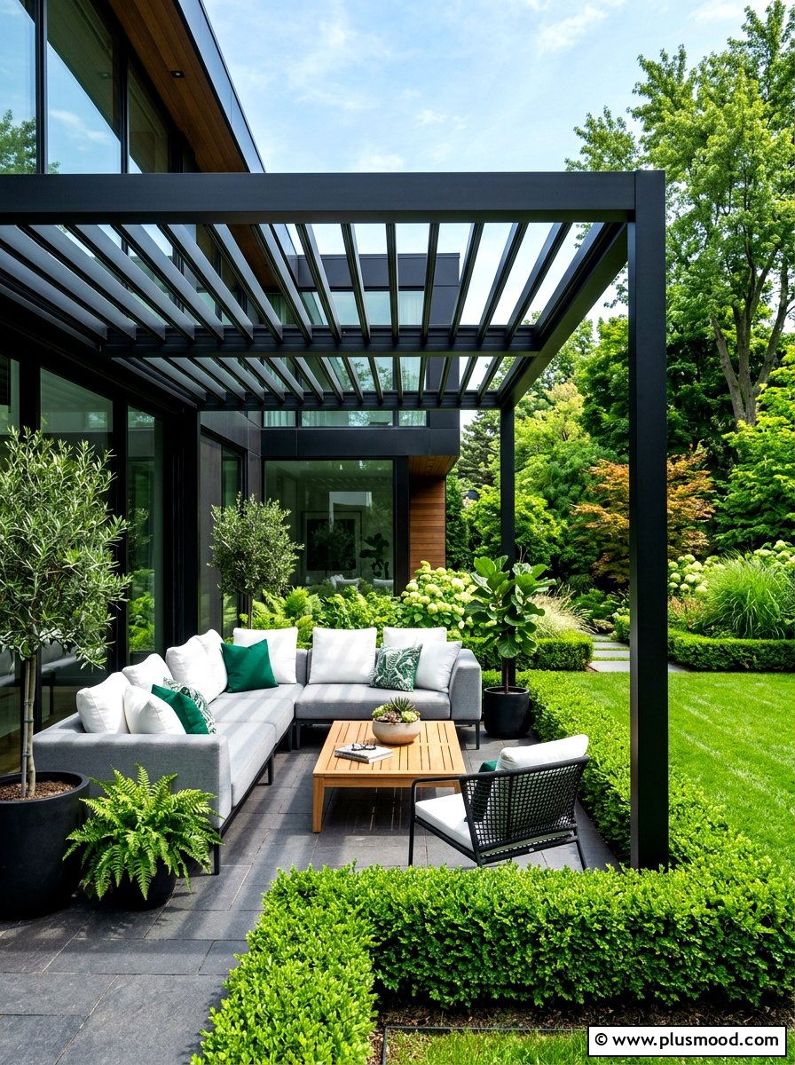 Modern Black Metal Patio - 25 summer covered patio ideas