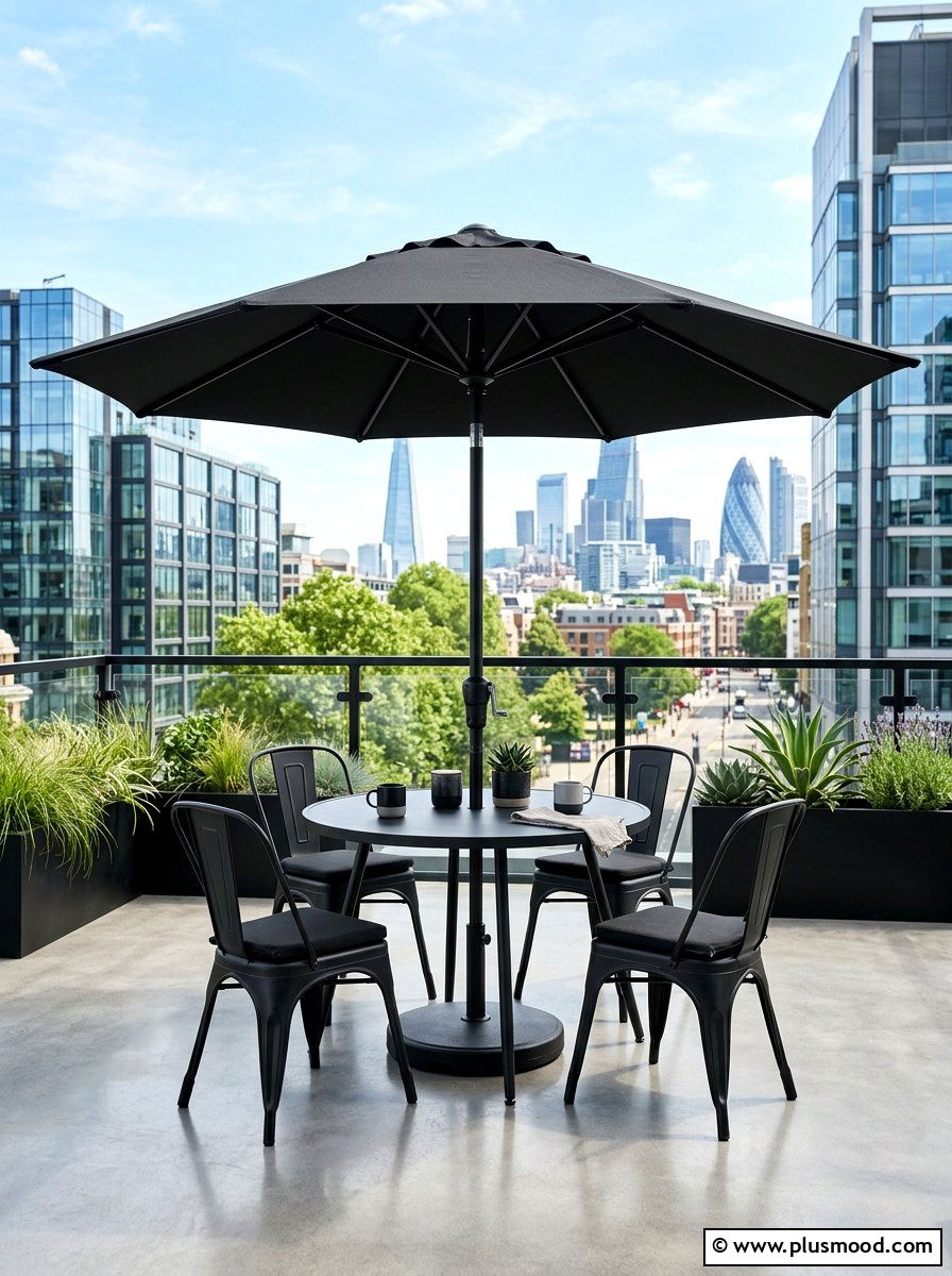 Modern Black Patio Umbrella - 25 summer patio umbrella ideas