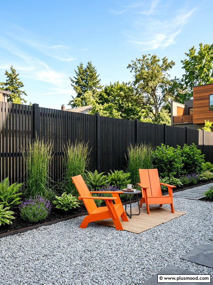 Modern Black Slat Fence - 25 small backyard ideas with privacy fence