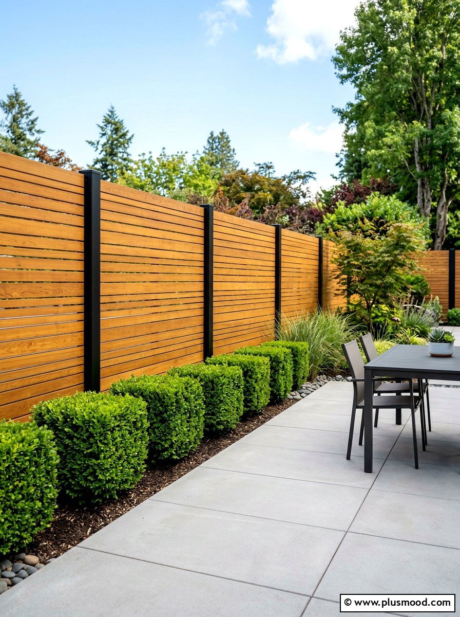 Modern Cedar Fence - 25 small backyard ideas with wood fence