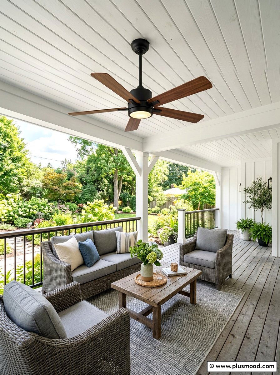 Modern Ceiling Fan - 25 summer porch refresh for entertaining ideas