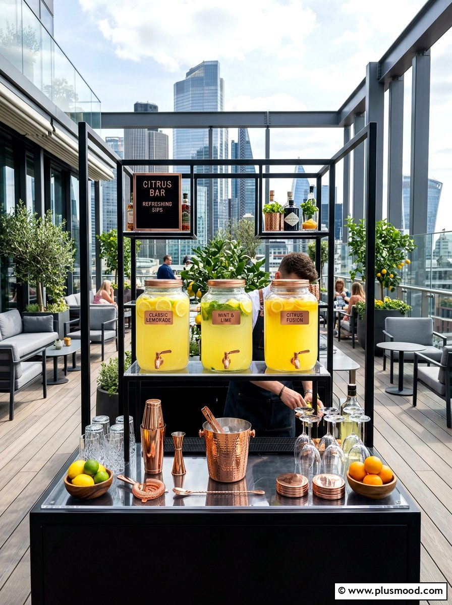 Modern Citrus Bar - 25 summer lemonade bar ideas