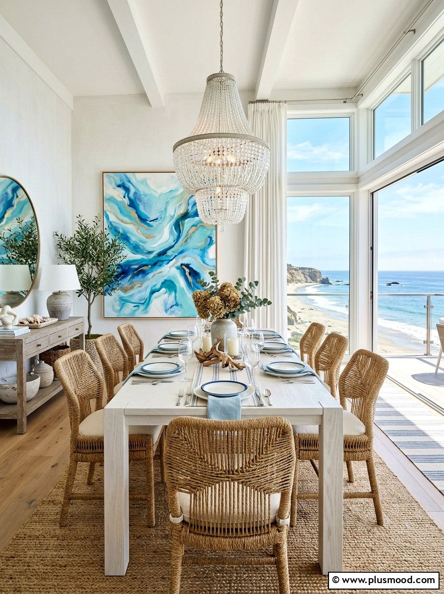Modern Coastal Dining Room - 25 late summer dining room ideas