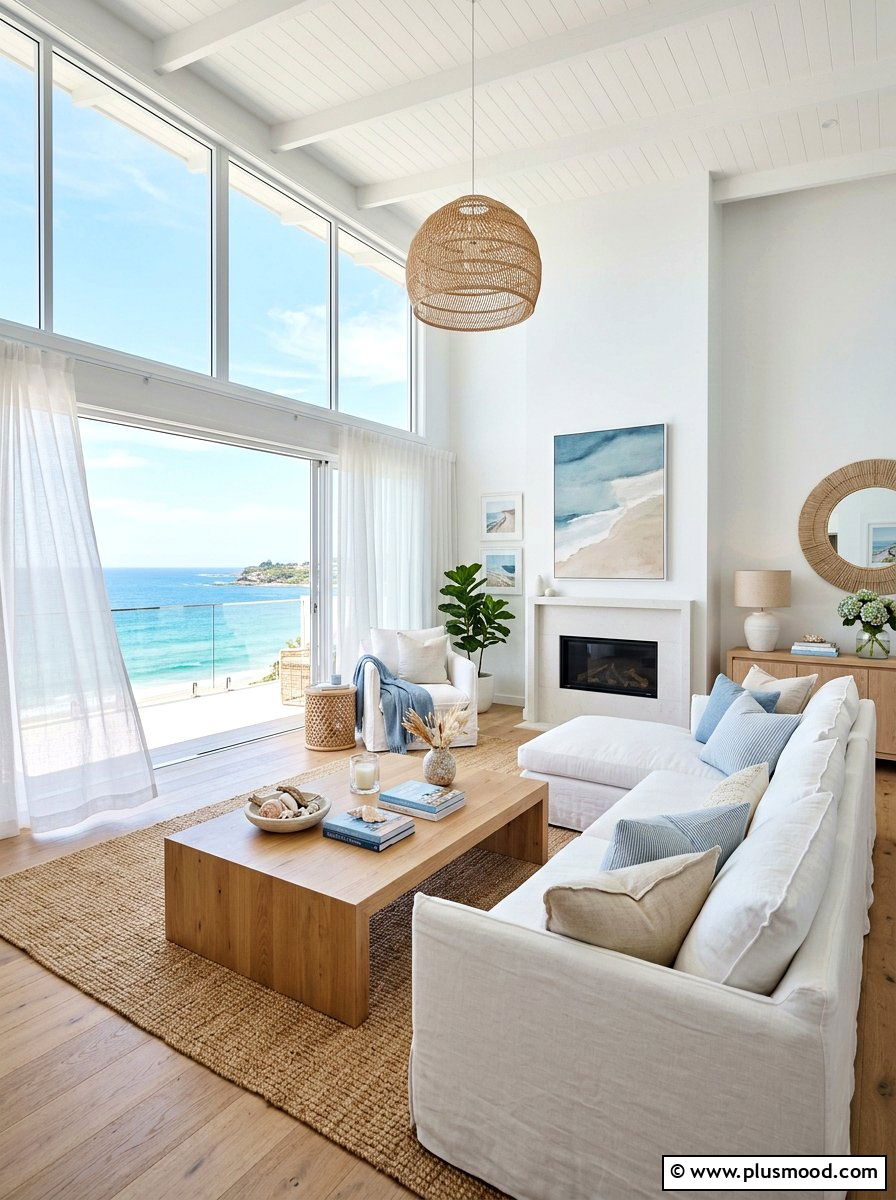 Modern Coastal Living Room - 25 summer house decor ideas