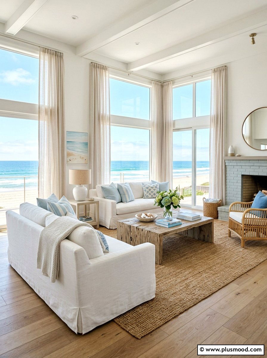 Modern Coastal Living Room - 25 summer home styling ideas