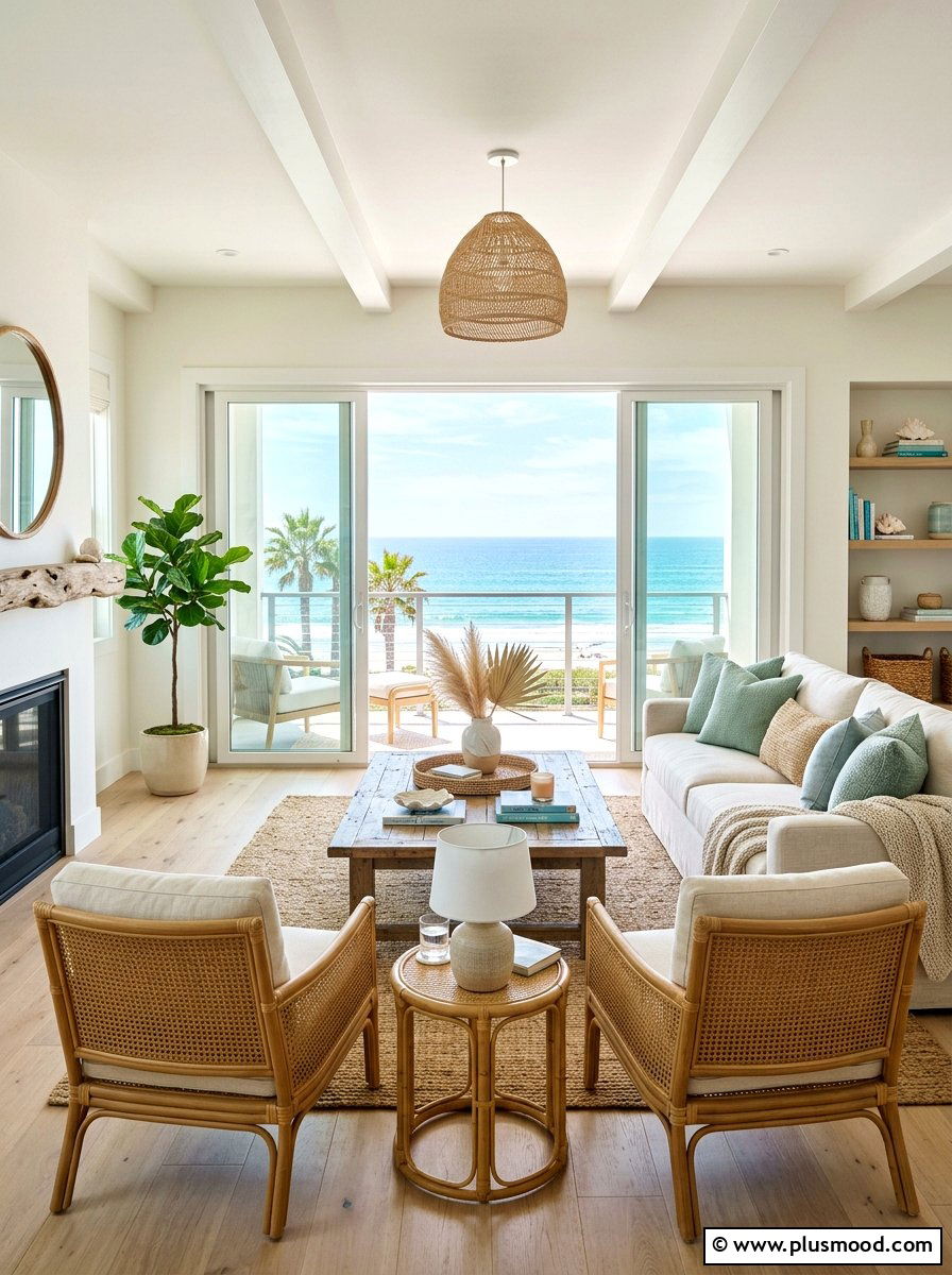 Modern Coastal Living Room - 25 summer living room makeover ideas
